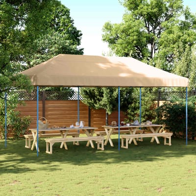 vidaXL - Partytent - 292 - x - 580 - x - 315 - cm - Beige - Oxford - Stof