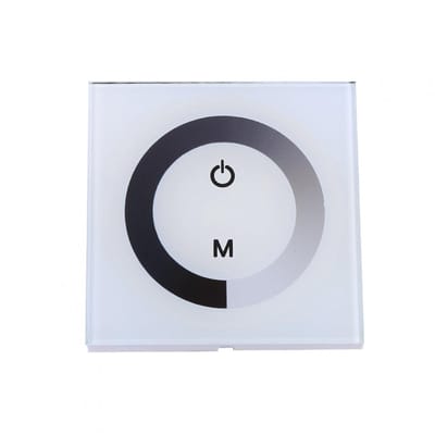 Allecto - Led-aanraakdimmer - LED-striplichtdimmer - Muur Gemonteerd - Wit - Aanraakbediening - Ideaal voor Enkele Kleur LED-verlichting - Geschikt...