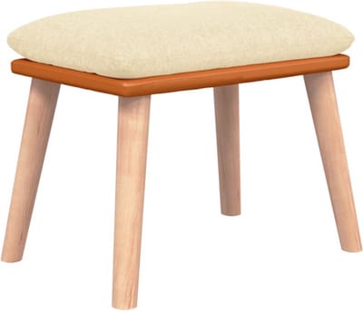 vidaXL - Voetenbank - 45x29,5x35 - cm - stof - en - kunstleer - crèmekleurig