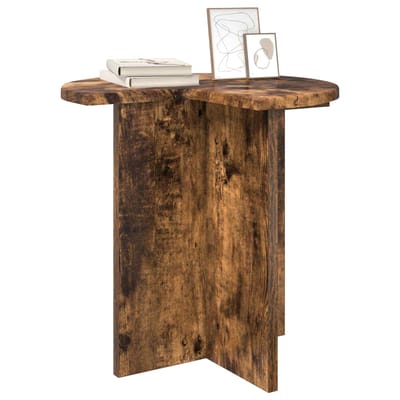 vidaXL - Bijzettafel - Gerookt - eiken - Ø - 39 - x - 38 - cm - Bewerkt - hout