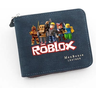 Perfecte MenBense Roblox Cartoon Print Korte Rits Lederen Portemonnee Kaarthouder Draagbare Portemonnee Voor Kinderen Tieners Dagelijks School Reizen Gebruik 11.5x2.5x9.5cm gray