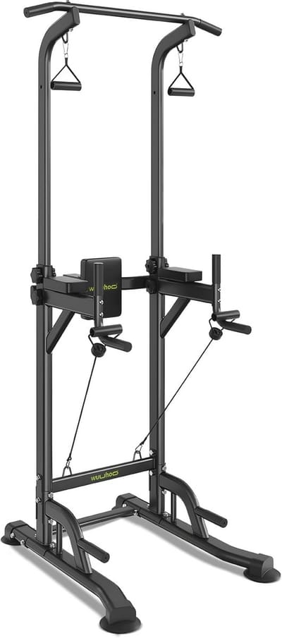Multifunctioneel Rek voor Dips en Pull-Ups met Rugsteun en Trektouwen