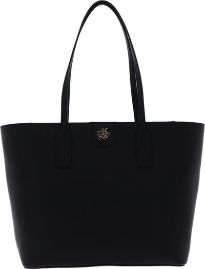 DKNY Leren Shopper Schoudertas Carol Saff Tote Bag Blk / Gold Zwart