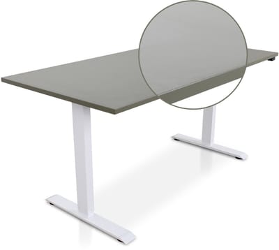 Lineaflex MRC EASY Zit-Sta Bureau – Elektrisch Verstelbaar – 160x80 cm – Blad Forest Green – Wit Frame – Inclusief Stekkerdoos & Kabelklemmen
