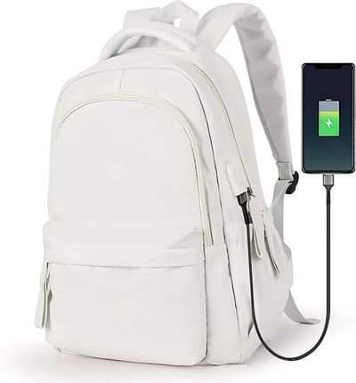 Laptoprugzak Vrouwen Rugzak Schoolrugzak voor Heren,Laptop Rugzak voor 15,6 Inch Laptop met USB-oplaadpoort,Waterbestendig Schooltassen,Lichtgewicht Waterdicht Werkrugzak Dagrugzak