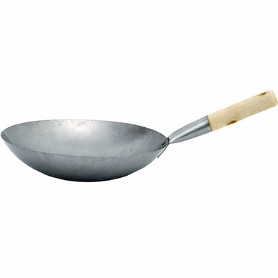 Wok met Platte Bodem 33 cm – Grote Wokpan – Geschikt voor Inductie & Gas – Aziatische Roerbakpan