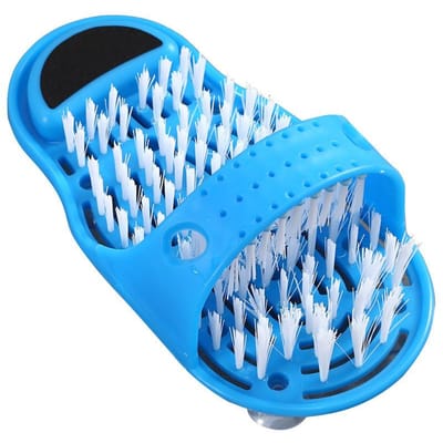 Douche Voet Scrubber Massager Reiniger Spa Exfoliërende Wasmachine Wassen Slipper Gereedschap Badkamer Bad Voetborstels Verwijderen Dode Huid blauw
