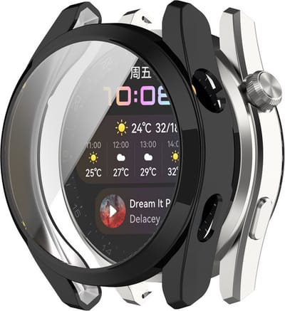 Beschermende watch case - hoesje - geschikt voor Huawei Watch 3 Pro - zwart