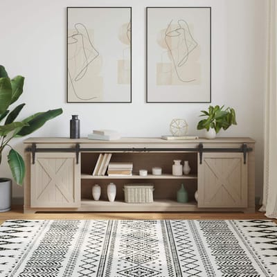 vidaXL - Ophangset - voor - schuifdeur - 200 - cm - koolstofstaal