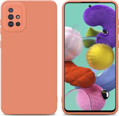 Cadorabo Hoesje geschikt voor Samsung Galaxy A51 4G / M40s in FLUID LICHT ORANJE - Beschermhoes gemaakt van flexibel TPU silicone Cover Fluid Case