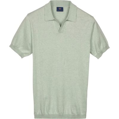 Baileys Polo Knitted Short Sleeve No-Button Collar Pastel Groen / male