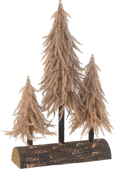 J-Line decoratie kerstboom Bos - kunststof - koper