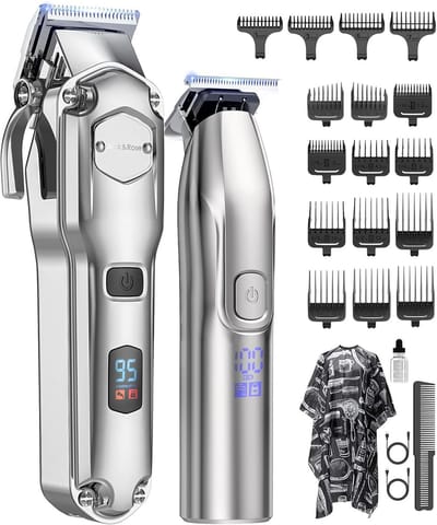 Tondeuseset voor Mannen - Baardtrimmer - Haartrimmer - IPX7 Waterdicht - Oplaadbaar - Draadloos - Professionele Kappersset - Scheerapparaat - Verzorgingsset Mannen - Bodygroomer - Precisietrimmer - Cadeau voor Man - Complete Grooming Kit
