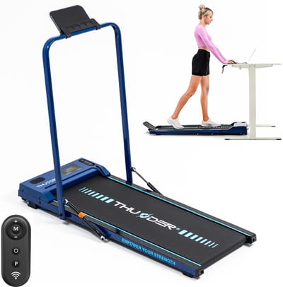 THUNDER Loopband - Opvouwbaar walkingpad - 8 km/u - Handmatige helling - 110 kg - THUNDER VIVA-BLUE