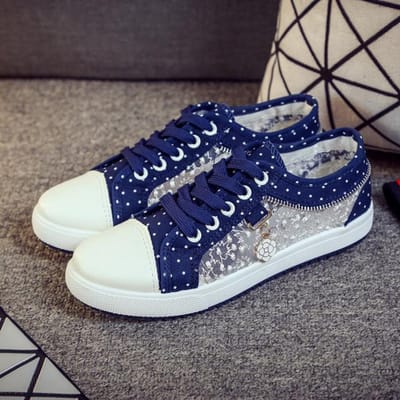 Baskets en maille de gaze bleu marine pour filles, chaussures vulcanisées pour écolières, tennis d'été pour femmes, baskets en toile CN 37 gray