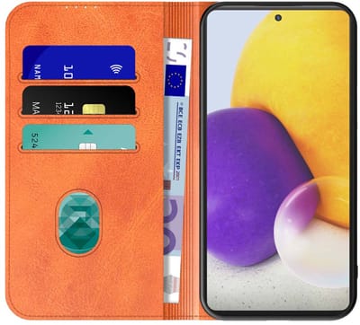 Geschikt voor Samsung Galaxy A72 Telefoonhoesje Bruin Kunstleer Met Magnetische Sluiting - Portemonnee BookCase Met Pasjeshouder - ProtX