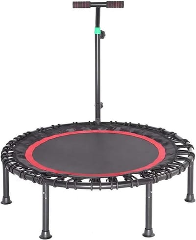 Mini Trampoline - Springmat Fitness - Indoor Outdoor Training - Opvouwbaar Lichtgewicht - 40 Inch - Zilverkleurig