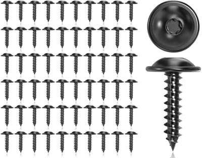 SPHProducts - Plaatschroeven - M5 x 16 mm - 60 Stuks - Zwart - Zelftappende schroeven - Perfect voor auto onderdelen - Geschikt voor spatborden en bumpers