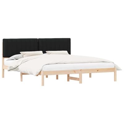 vidaXL - Bedframe - met - Gevoerde - Hoofdbord - Zwart - 180 - x - 200 - cm