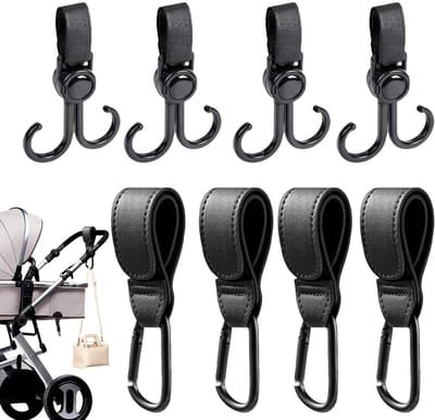 Allecto - Universele Kinderwagen Clips - Duurzaam en Lichtgewicht - Zwart - Geschikt voor Diverse Tassen - Handig voor Buitenactiviteiten