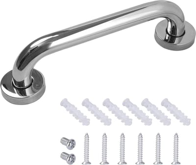 Wandbeugel Roestvrij Staal - Badgreep Veiligheidshandgreep - Valpreventie Badkamer - Antislip Grip Ontwerp - 25 cm - Zilver