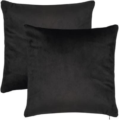 Barbons kussenhoes 45x45 - set van 2 kussenhoesjes - kussensloop - zwart