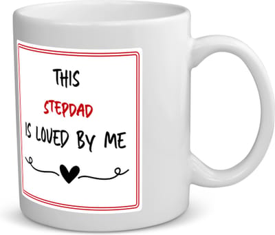 Akyol - this stepdad is loved by me koffiemok - theemok - Papa - iemand die houdt van zijn stiefvader - vader cadeautjes - vaderdag - verjaardag - geschenk - kado - 350 ML inhoud