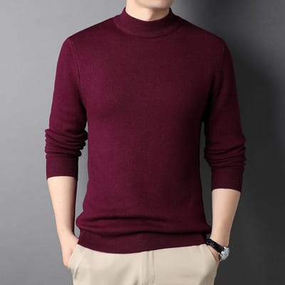 Herfst en Winter Heren Nieuwe Trui Heren Effen Kleur Dunne Effen Kleur Basis T-shirt Jeugd Warm Pullover Heren Gebreide Trui XL