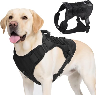 SnelShoppen - Tactical Hondentuig voor Middelgrote en Grote Honden, Geen Trek Hondentuig met Handvat, Duurzaam Verstelbaar Tuig voor Honden, Training