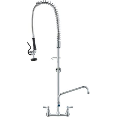 VEVOR Commerciële Keukenkraan met Uittrekbare Spuitkop, 118 cm Hoogte, 203 mm Hartafstand, 305 mm Draaibare Uitloop, Messing, Wandmontage Keukenkraan, voor Spoelbakken met 1, 2 of 3 Kommen