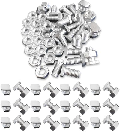 50 stuks M6x12 Aluminium Hamerkop Schroeven voor Kassen en Tuin - Roestvrijstalen Schroeven met Moeren voor Tuinbouw en Constructie