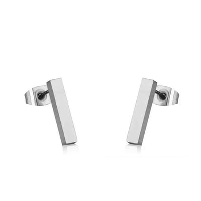 Planet Pink - Oorbellen staafjes zilver - Stainless Steel - Roestvrij Staal rvs - Waterproof
