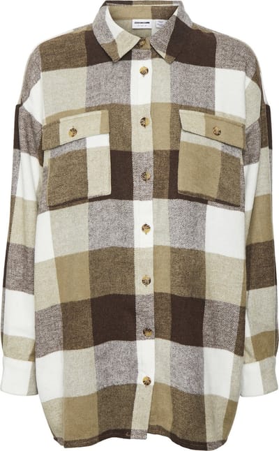 Noisy may Blouse Nmflanny L/s Long Shacket Bg Noos 27012531 Pinecone/eggnog+ Me Dames Maat - XS