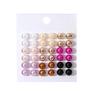 Parel Oorbellen - Roze | Set 18 Paar | Bijoux | Fashion Favorite