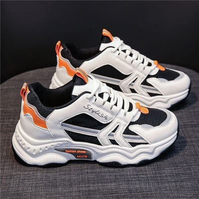 Daddy Schoenen Dames Lente en Zomer Nieuwe Damesschoenen Ademend Dikke Zool Verhogend Sport Casual Schoenen Reisschoenen Mesh Schoenen 40 white
