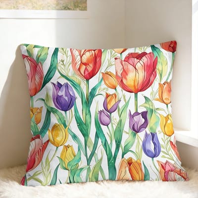 Tulp Lente Kussenhoes Mode Kussenhoes Voor Bank Sofa Slaapkamer Comfortabele Kussenhoes Verjaardagscadeau 40x40cm