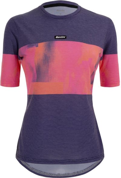 Santini Fietsshirt Korte Mouwen Dames Paars Oranje - Forza Indoor Training Tech T-Shirt For Women Atomic Orange - S