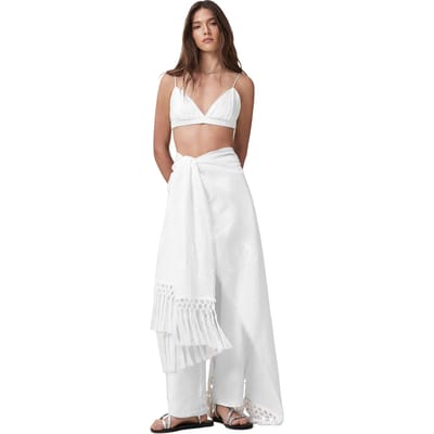 AllSaints Underground Ruana White Size: OS | Ponchos &amp; Capes Outlet | Dames | Wit