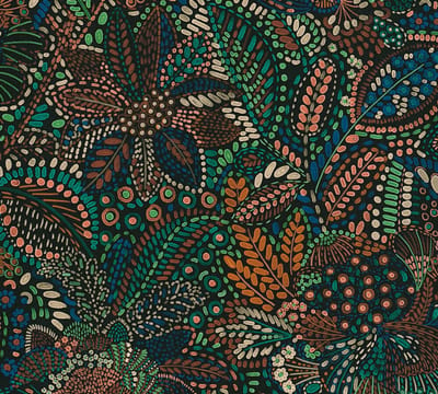 BLOEMEN EN BLADEREN BEHANG | Abstract - Meerkleurig Groen - A.S. Création Cuba II