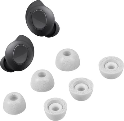 kwmobile 6x cover voor oordopjes - geschikt voor Samsung Galaxy Buds FE - Van memory foam in grijs - Maat S, M en L