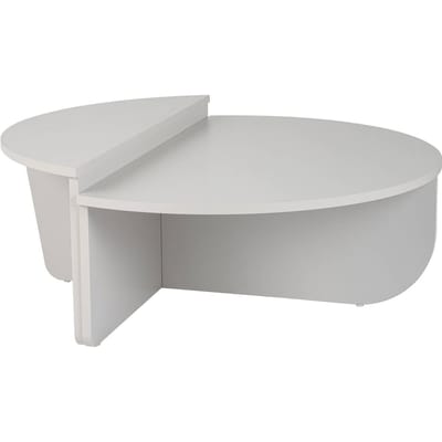 Dimehouse Ronde Salontafel Wit 85 cm Melamine Orin - 30x85x30 cm - Hout - Modern - Ovaal