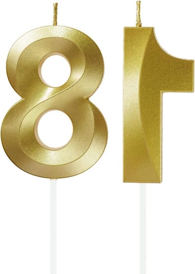 Verjaardagskaars Nummer 18 - Taartdecoratie Kaars - Verjaardag Vieren - Driemaal Gesneden Diamantvorm - 4.8 cm kaarslengte - Goud