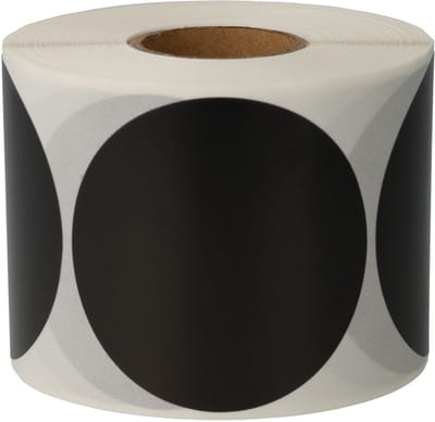 500 Etiketten Stickers Rond Zwart 50 mm op Rol Gekleurd - Sluitzegels Markeringspunten Blanco Labels - Dappaz