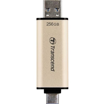 Transcend JetFlash 930C USB-stick 256 GB Goud TS256GJF930C – USB-A 3.2 Gen 1, USB-C