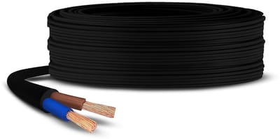 Ronde Zwarte Flexibele Kabel 2-aderig 1.5mm voor Elektrische Toepassingen (Meter)