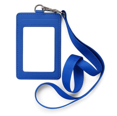 Travel Cords - Keycord met Pashouder Blauw - Vegan Leer - Stevig