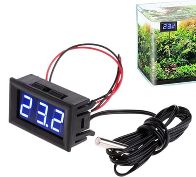 Aquarium Temperatuurmeter - Digitale Display Meter - Water Bewaken - Hoge Nauwkeurigheid - 1 Meter Sonde - Lichtgroen