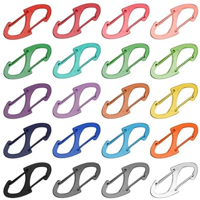 S Karabijnhaak Clips - 20 Stuks Kleine Legering Snap Haken voor Sleutels en Tassen