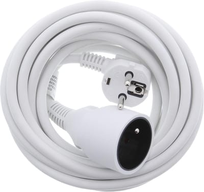 Verlengsnoer - 5 meter - Met penaarde - Wit