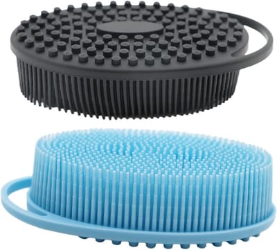Set van 2 dubbelzijdige siliconen body scrubbers - zacht & effectief reinigen en exfoliëren